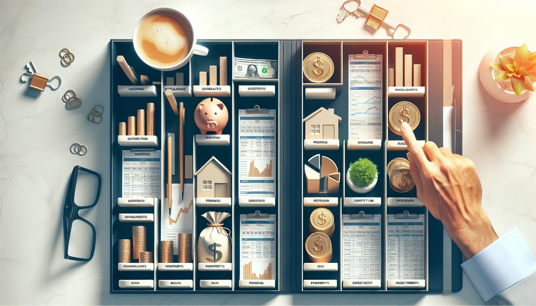 Diversifizierte Altersvorsorgestrategie mit verschiedenen Anlageformen