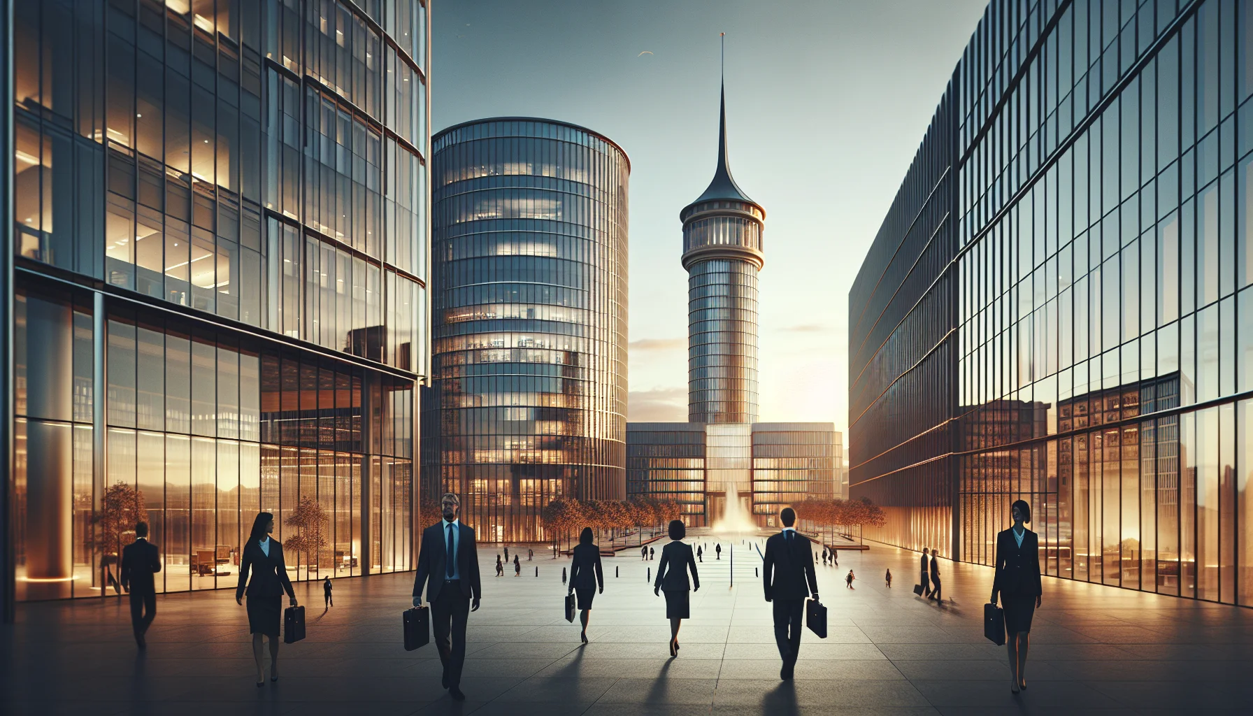 Geldanlage Karlsruhe - Finanzviertel mit modernen Bürogebäuden und Karlsruher Schloss