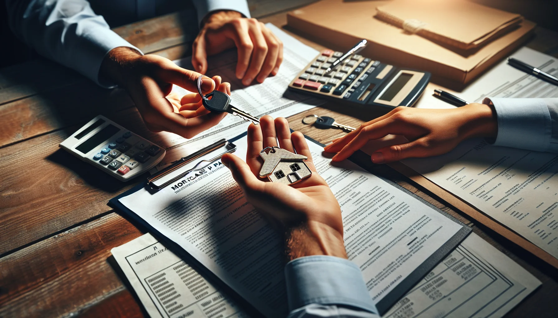 Hausschlüssel über Finanzierungsunterlagen für Hauskauf