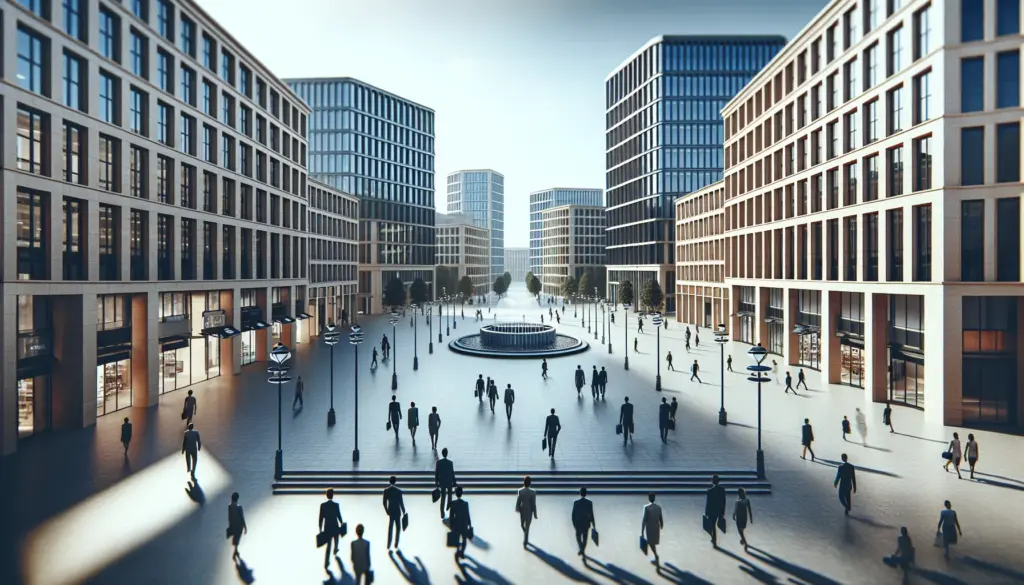 Karlsruhe Innenstadt mit Geschäftsleuten für Berufsunfähigkeitsversicherung