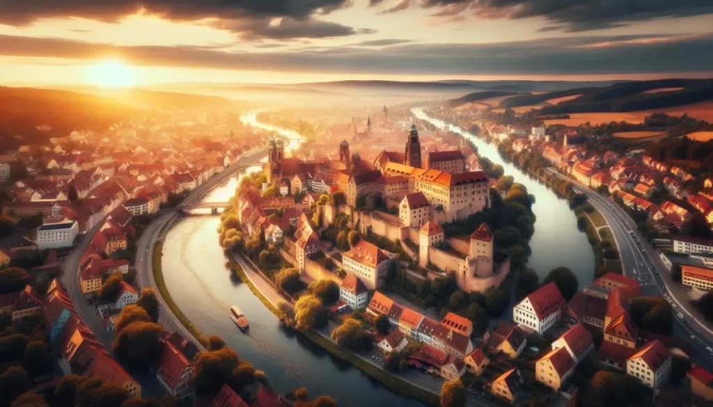 Luftaufnahme von Heidelberg mit Schloss, Neckar und Wohngebieten für Immobilienfinanzierung