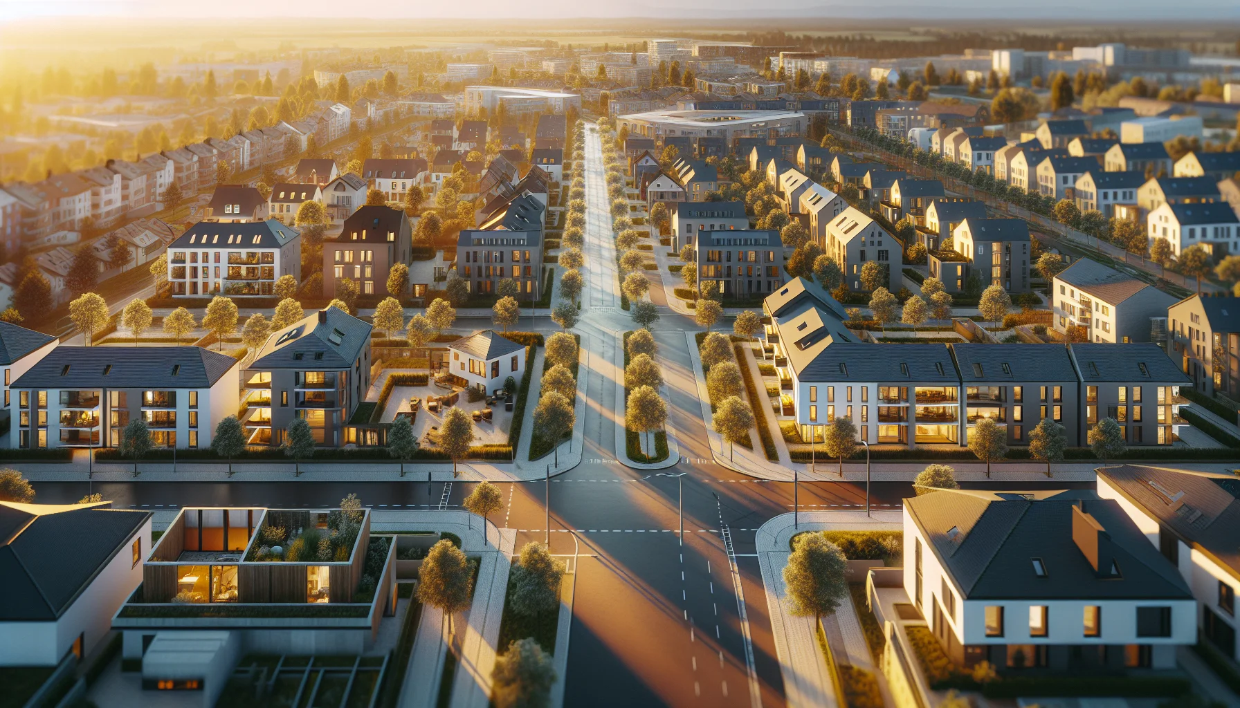 Luftaufnahme von Pforzheim mit modernen Wohngebieten und neuen Häusern für Baufinanzierung