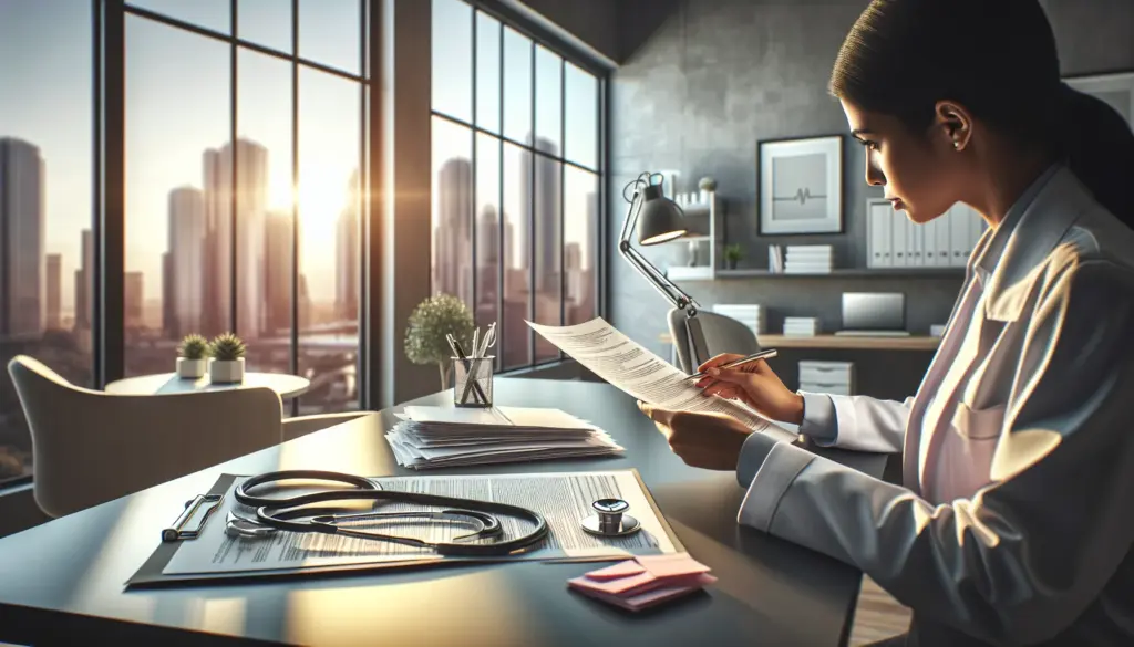 Private Krankenversicherung Beratung in Karlsruhe - moderne Arztpraxis mit Blick auf die Stadt