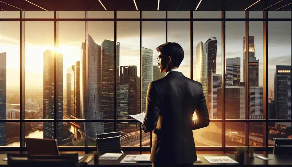 Quereinsteiger Finanzberater betrachtet Karrieremöglichkeiten in der Finanzbranche