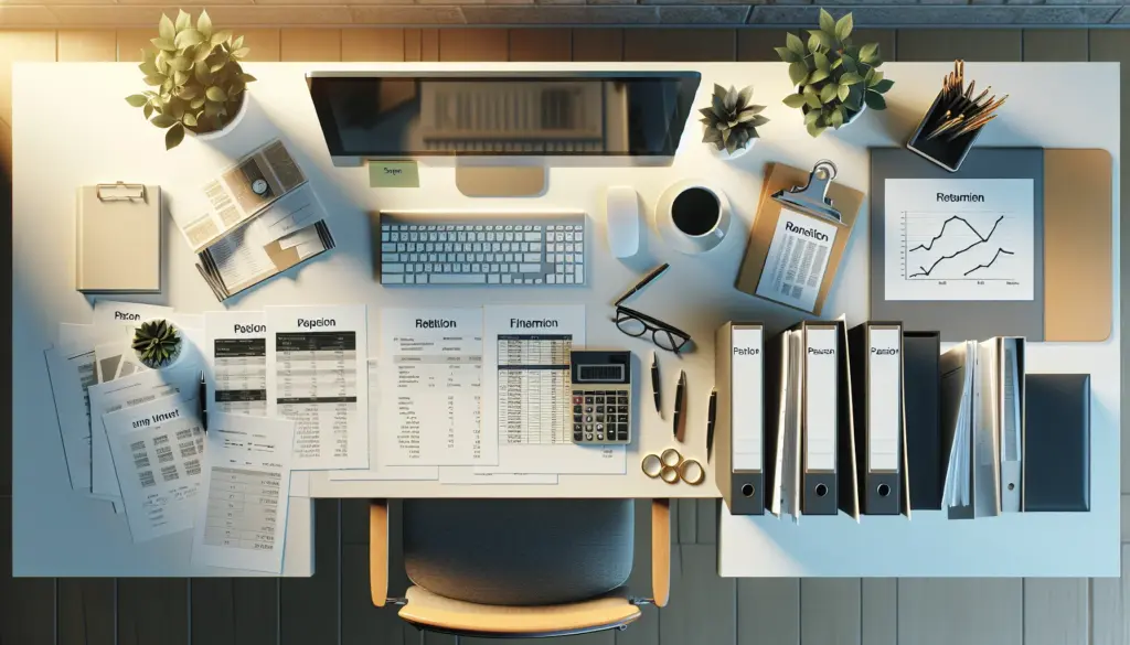 Rentenberatung Mannheim - Beratungsunterlagen zur Rentenlücke auf einem Schreibtisch