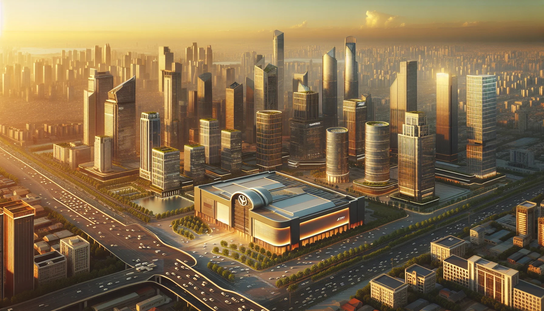 Stuttgart Skyline mit Unternehmensgebäuden - Wirtschaftsstandort Baden-Württemberg