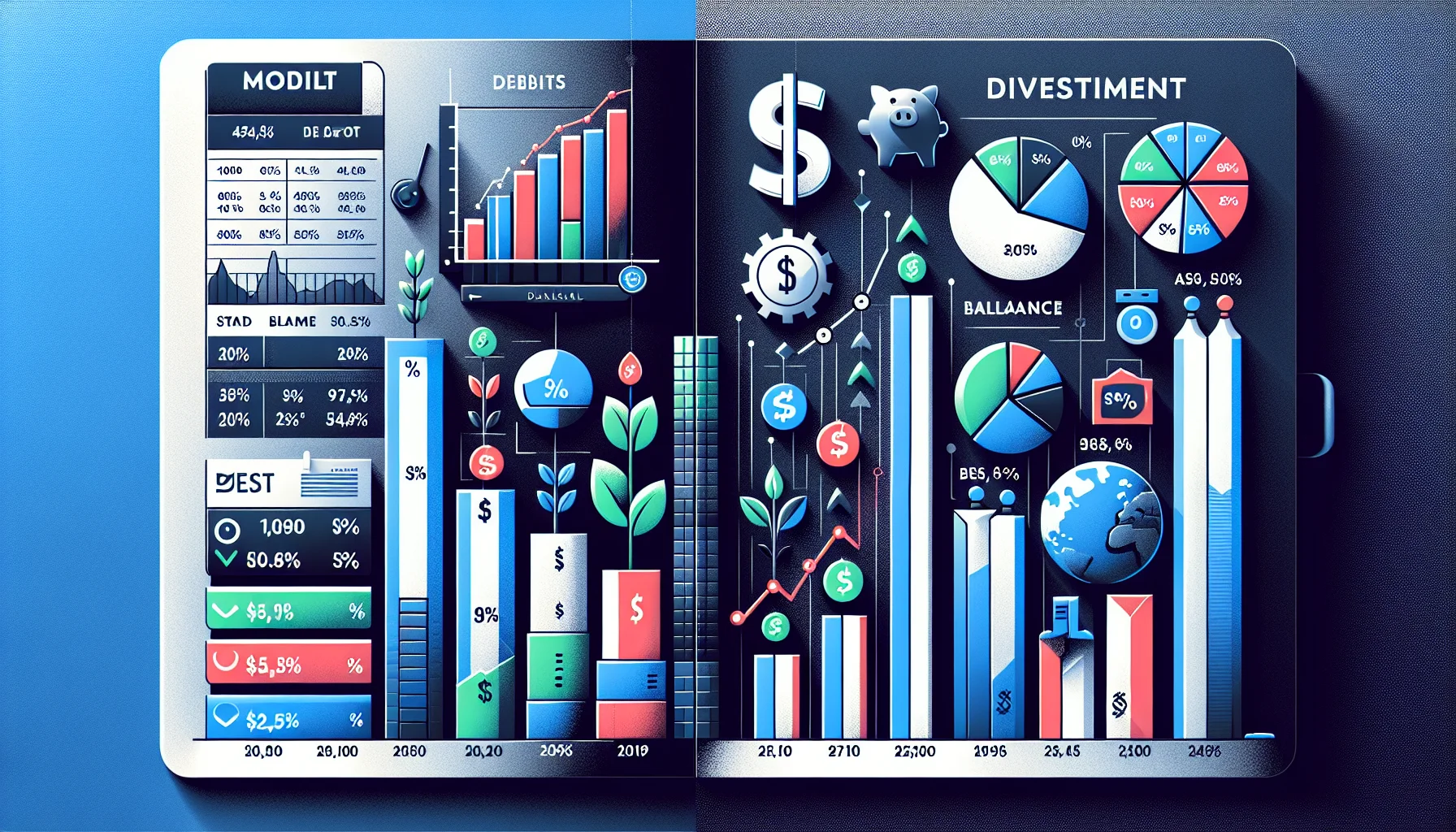 Vergleich von Finanzportfolio vorher und nachher