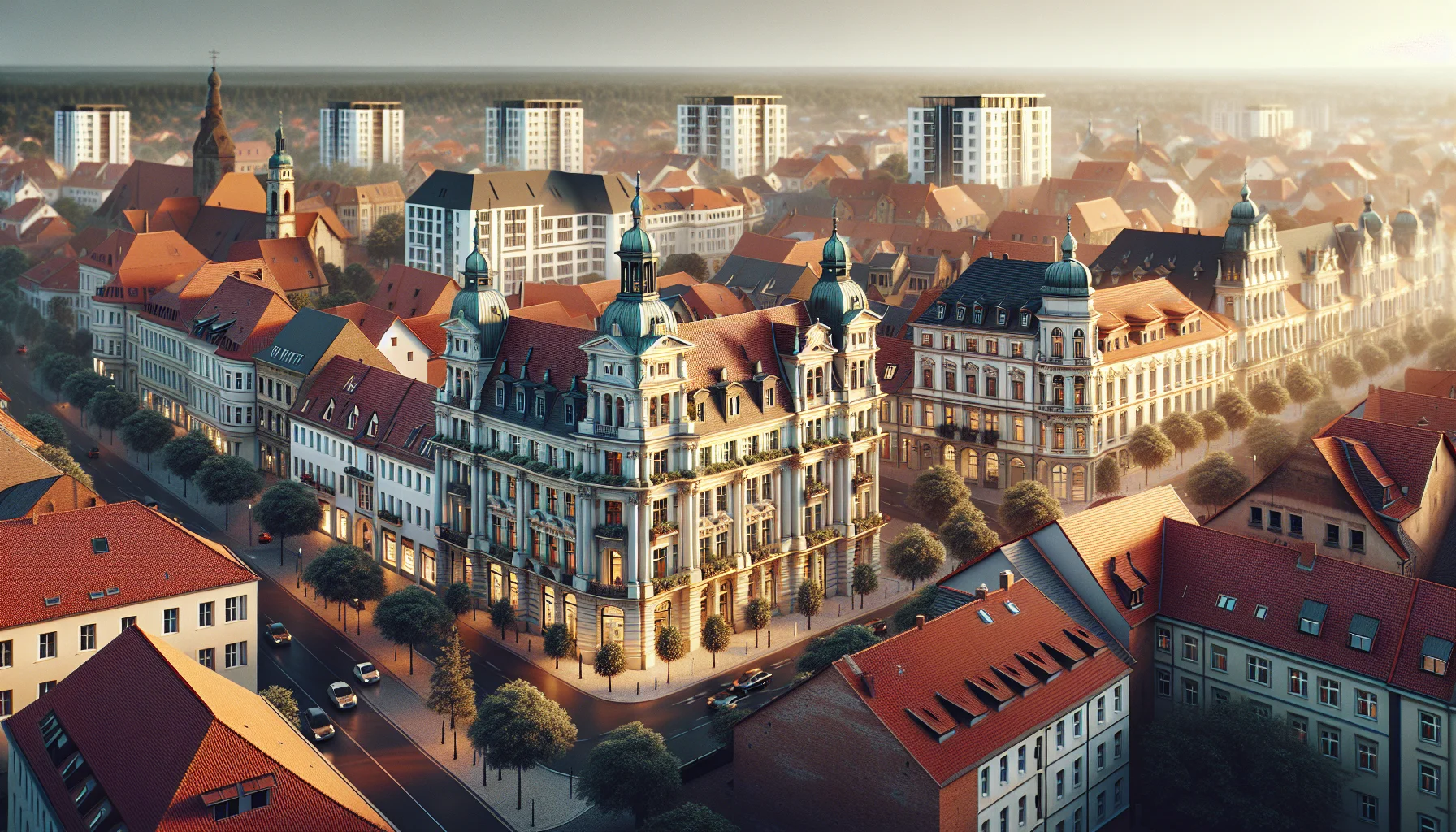 Luftaufnahme von Rastatt mit barocker Architektur und Wohngebieten