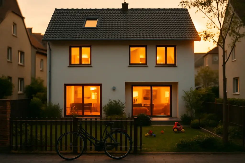 Familienhaus in Karlsruhe als Symbol für finanzielle Absicherung durch Risikolebensversicherung