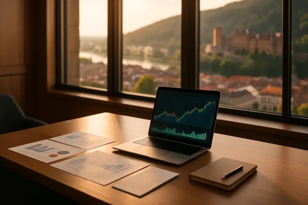 Finanzberatung Heidelberg – modernes Beratungsbüro mit Blick auf Heidelberg für Vermögensaufbau und Altersvorsorge