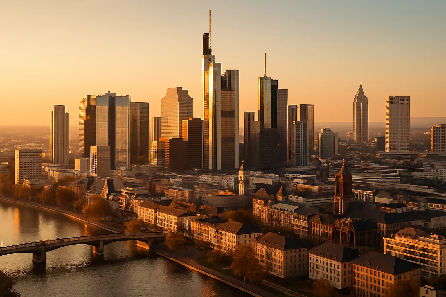Frankfurt Skyline mit Bankenviertel – Anlageberatung Frankfurt