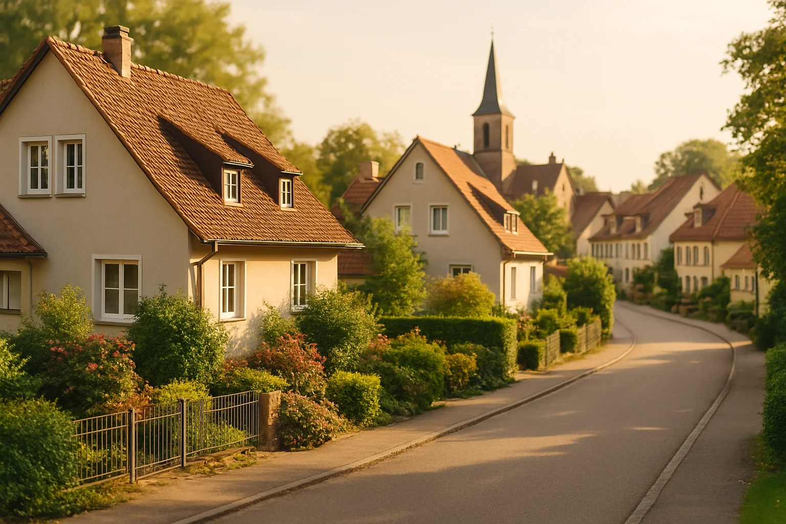Wohngebiet in Offenburg mit gepflegten Einfamilienhäusern – Bausparen Offenburg