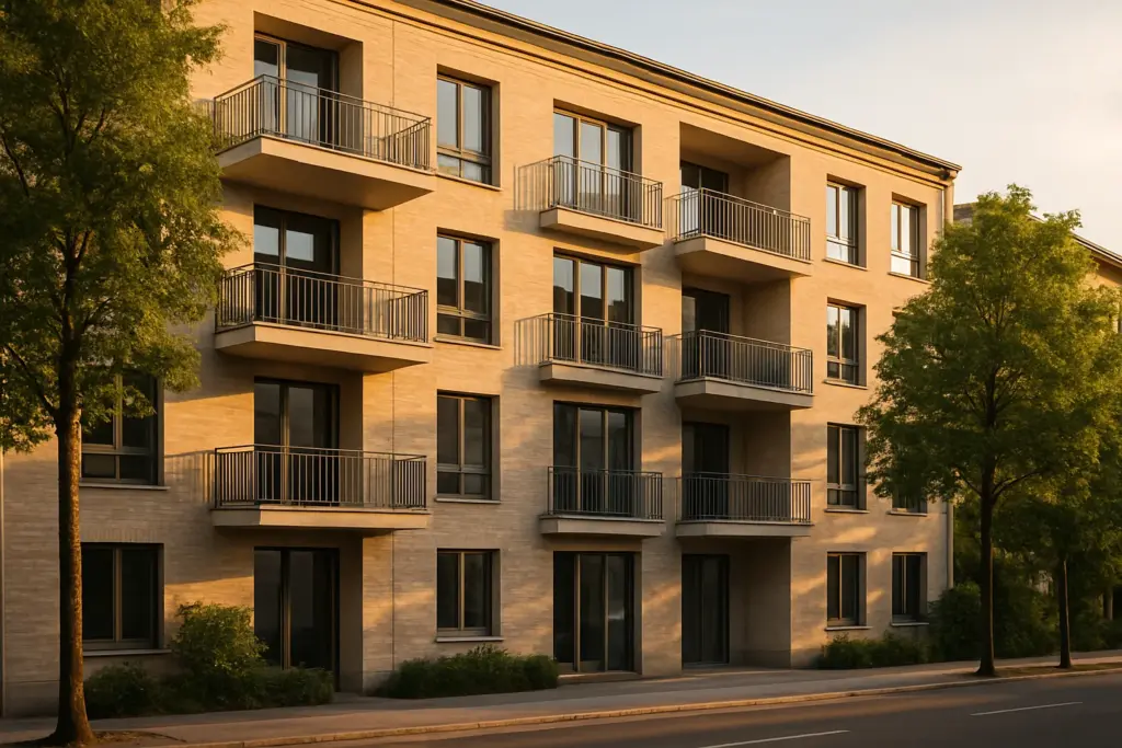Modernes Wohngebäude in Mannheim als Symbol für Forward Darlehen Anschlussfinanzierung